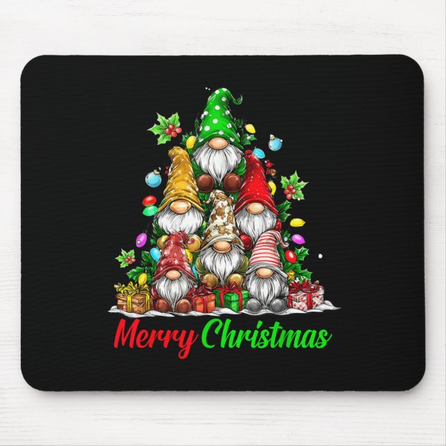 Gnomes Christmas Tree Pajamas Funny Gnome Holiday  Mouse Pad (Front)