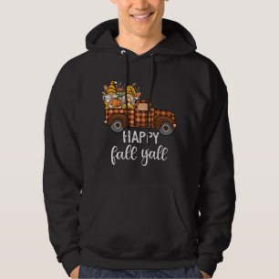 Gnomes couple in truck pumpkin spice Fall Yall aut Hoodie