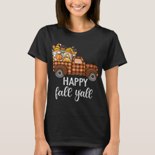 Gnomes couple in truck pumpkin spice Fall Yall aut T-Shirt