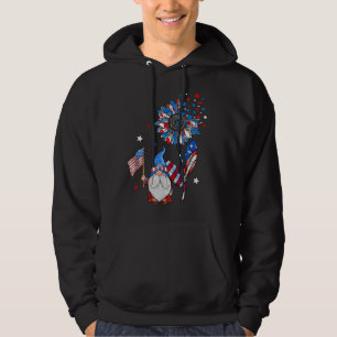 Gnomes Cute 4th of July US Flag America Independen Hoodie