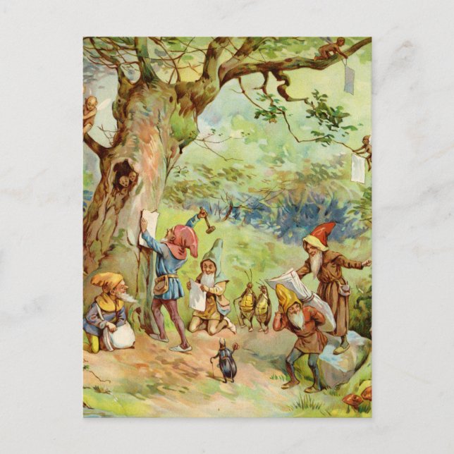 Gnomes, Elves and Fairies in the Magical Forest Postcard (Front)
