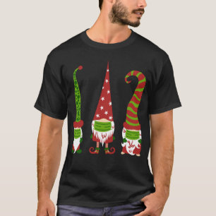 Gnomes Face Mask Matching Family Christmas Party P T-Shirt
