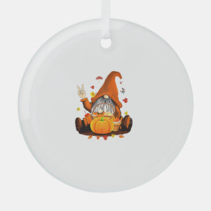 Gnomes Fall Autumn Cute Halloween Thanksgiving Lon Glass Tree Decoration