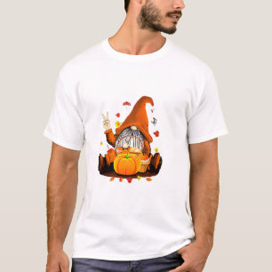 Gnomes Fall Autumn Cute Halloween Thanksgiving Lon T-Shirt