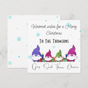 Gnomes' Family Personalised Christmas Card