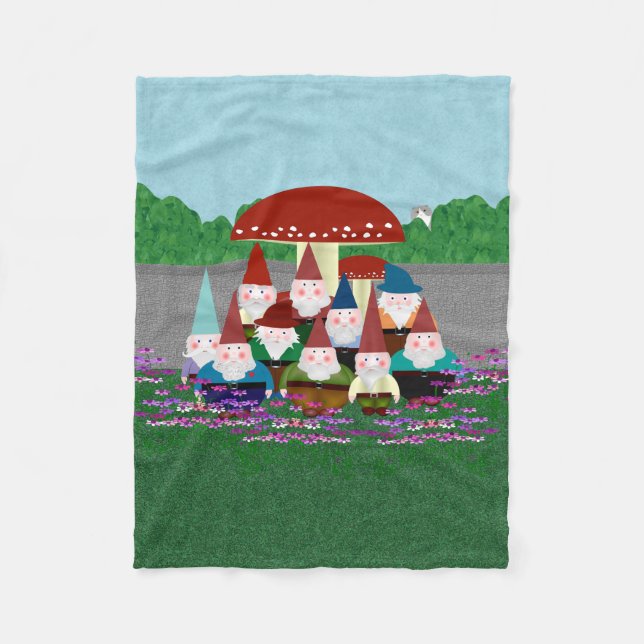 Gnomes Fleece Blanket (Front)