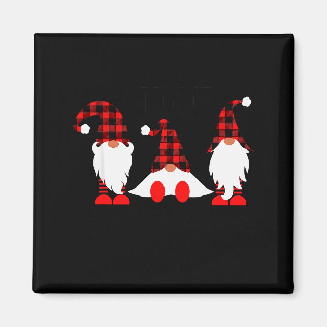 Gnomes For The Holidays Buffalo Plaid Gnome Christ Magnet (Front)