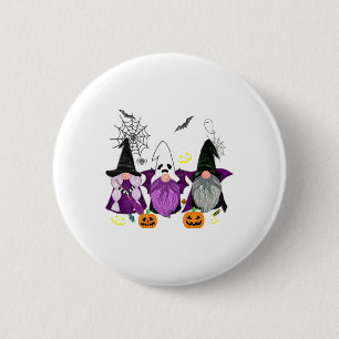 Gnomes Ghost Scary Gnome Autumn Pumpkin Halloween 6 Cm Round Badge