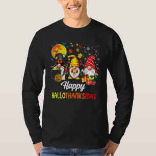 Gnomes  Halloween Merry Christmas Happy Hallothank T-Shirt