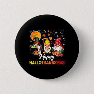 Gnomes Halloween Thanksgiving Christmas Happy Hall 6 Cm Round Badge