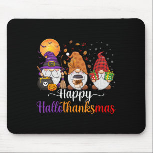 Gnomes Halloween Thanksgiving Christmas Happy Hall Mouse Pad