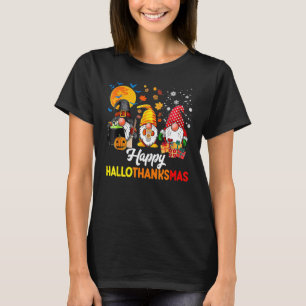 Gnomes Halloween Thanksgiving Christmas Happy Hall T-Shirt