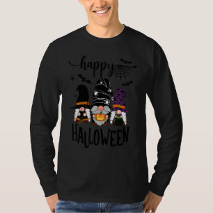 Gnomes Halloween Witch Garden Gnomes Happy Hallowe T-Shirt