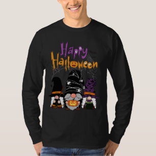 Gnomes Halloween Witch Garden Gnomes Happy Hallowe T-Shirt