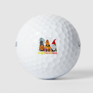 Gnomes Happy Hallothanksmas Halloween Thanksgiving Golf Balls