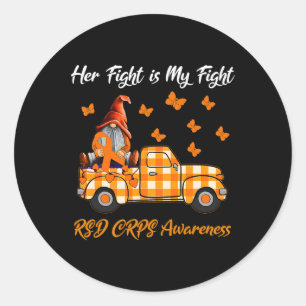 Gnomes Her Fight Is My Fight Rsd Crps Awareness Gi Classic Round Sticker
