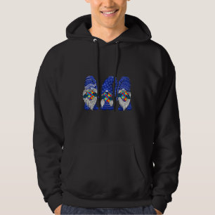 Gnomes Holding Heart Autism Awareness Mum Dad Kids Hoodie
