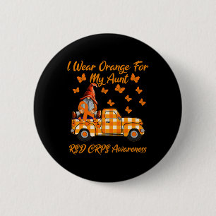 Gnomes I Wear Orange For My Aunt Rsd Crps Awarenes 6 Cm Round Badge