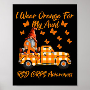 Gnomes I Wear Orange For My Aunt Rsd Crps Awarenes Poster