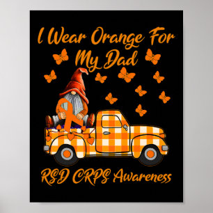 Gnomes I Wear Orange For My Dad Rsd Crps Awareness Poster