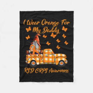 Gnomes I Wear Orange For My Daddy Rsd Crps Awarene Fleece Blanket