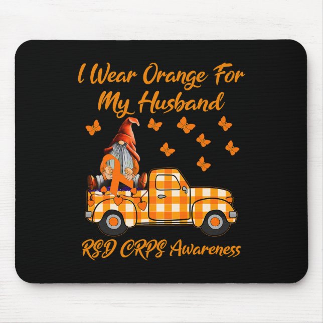 Gnomes I Wear Orange For My Husband RSD CRPS Aware Mouse Pad (Front)