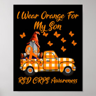 Gnomes I Wear Orange For My Son Rsd Crps Awareness Poster
