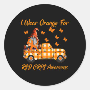 Gnomes I Wear Orange For Rsd Crps Awareness Classic Round Sticker
