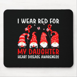 Gnomes I Wear Red For My Daughter Heart Disease Aw Mouse Pad