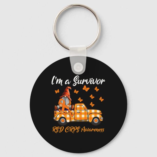 Gnomes I'm A Survivor Rsd Crps Awareness  Key Ring (Front)