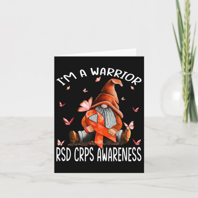Gnomes I'm A Warrior Rsd Crps Awareness Butterfly  Card (Front)