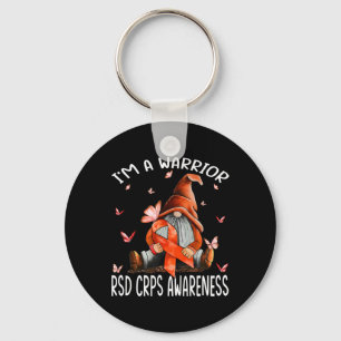 Gnomes I'm A Warrior Rsd Crps Awareness Butterfly Key Ring