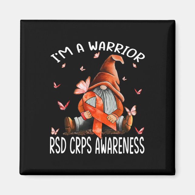 Gnomes I'm A Warrior Rsd Crps Awareness Butterfly  Magnet (Front)