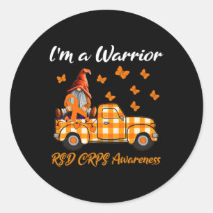 Gnomes I'm A Warrior Rsd Crps Awareness  Classic Round Sticker