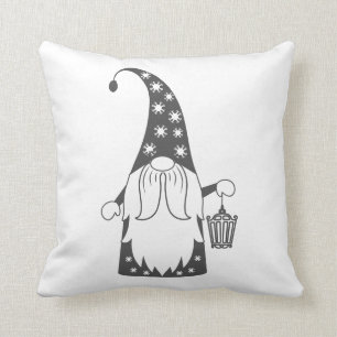Gnomes in Monochrome Throw Pillow