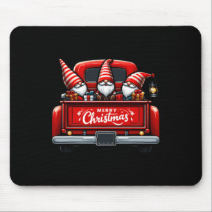 Gnomes In Red Truck Merry Christmas Pajama Family Mouse Pad