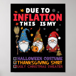 Gnomes Inflation Halloween Thanksgiving Christmas Poster