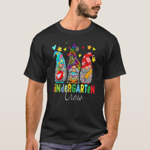 Gnomes Kindergarten Crew First Day Teacher Back To T-Shirt