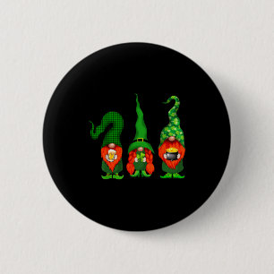 Gnomes Leprechaun St Patricks Day Beer Clover Iri- 6 Cm Round Badge