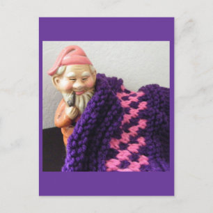 Gnomes Love Knitting Postcard