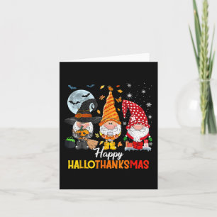 Gnomes Lover Halloween Merry Christmas Happy Hallo Card