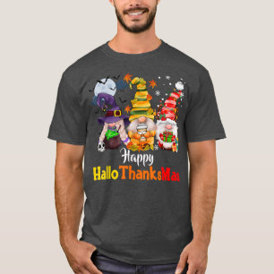 Gnomes Lover Halloween Merry Christmas Happy Hallo T-Shirt