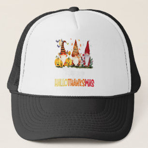 Gnomes Lover Halloween Merry Christmas Happy Hallo Trucker Hat