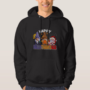 Gnomes Lovers Halloween Merry Christmas Happy Hall Hoodie