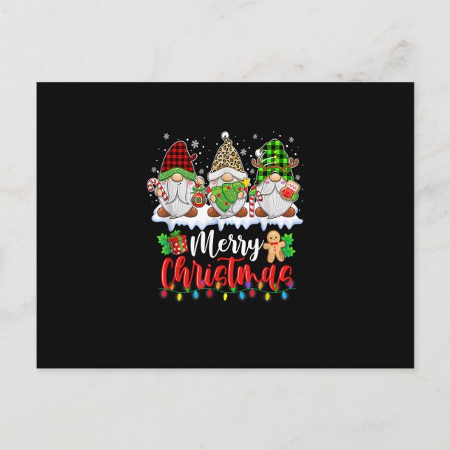 Gnomes Merry Christmas Family Matching Gnome Xmas Postcard (Front)