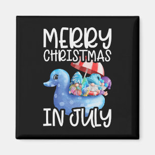 Gnomes Merry Christmas In July Tropical Christmas Magnet