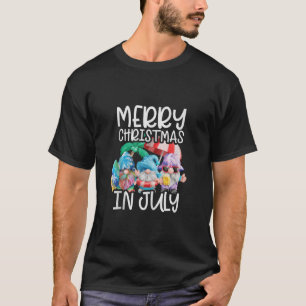 Gnomes Merry Christmas in July Tropical Christmas T-Shirt