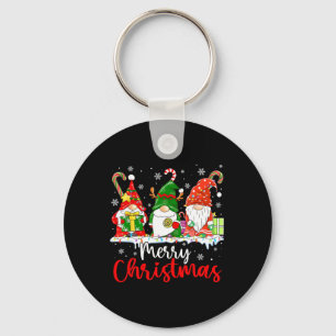 Gnomes Merry Christmas Light Family Gnome  Key Ring