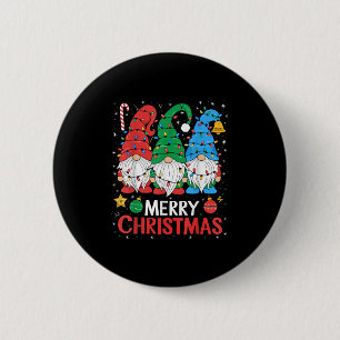 Gnomes Merry Christmas Light Family Gnome Xmas Mat 6 Cm Round Badge