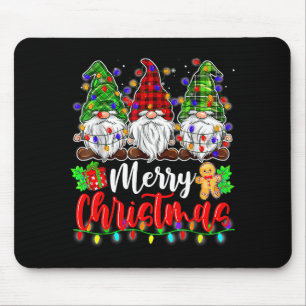 Gnomes Merry Christmas Light Gnome Xmas  Mouse Pad